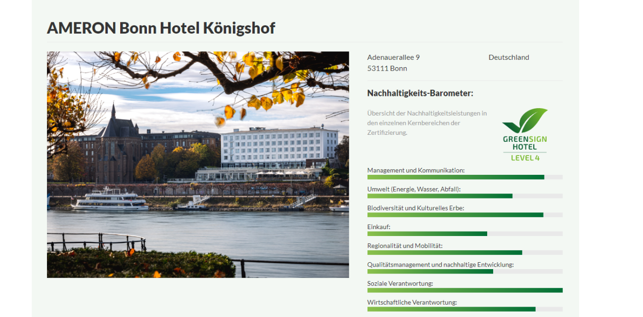 Ameron Bonn Hotel Königsdorf Zertifizierung