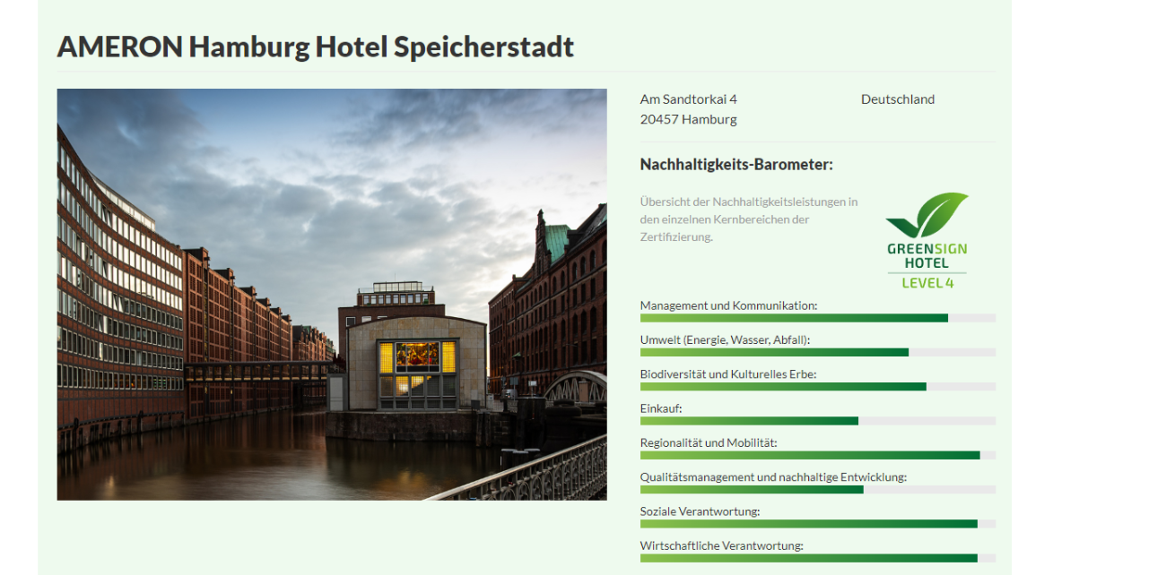 Ameron Hamburg Hotel Speicherstadt Zertifizierung