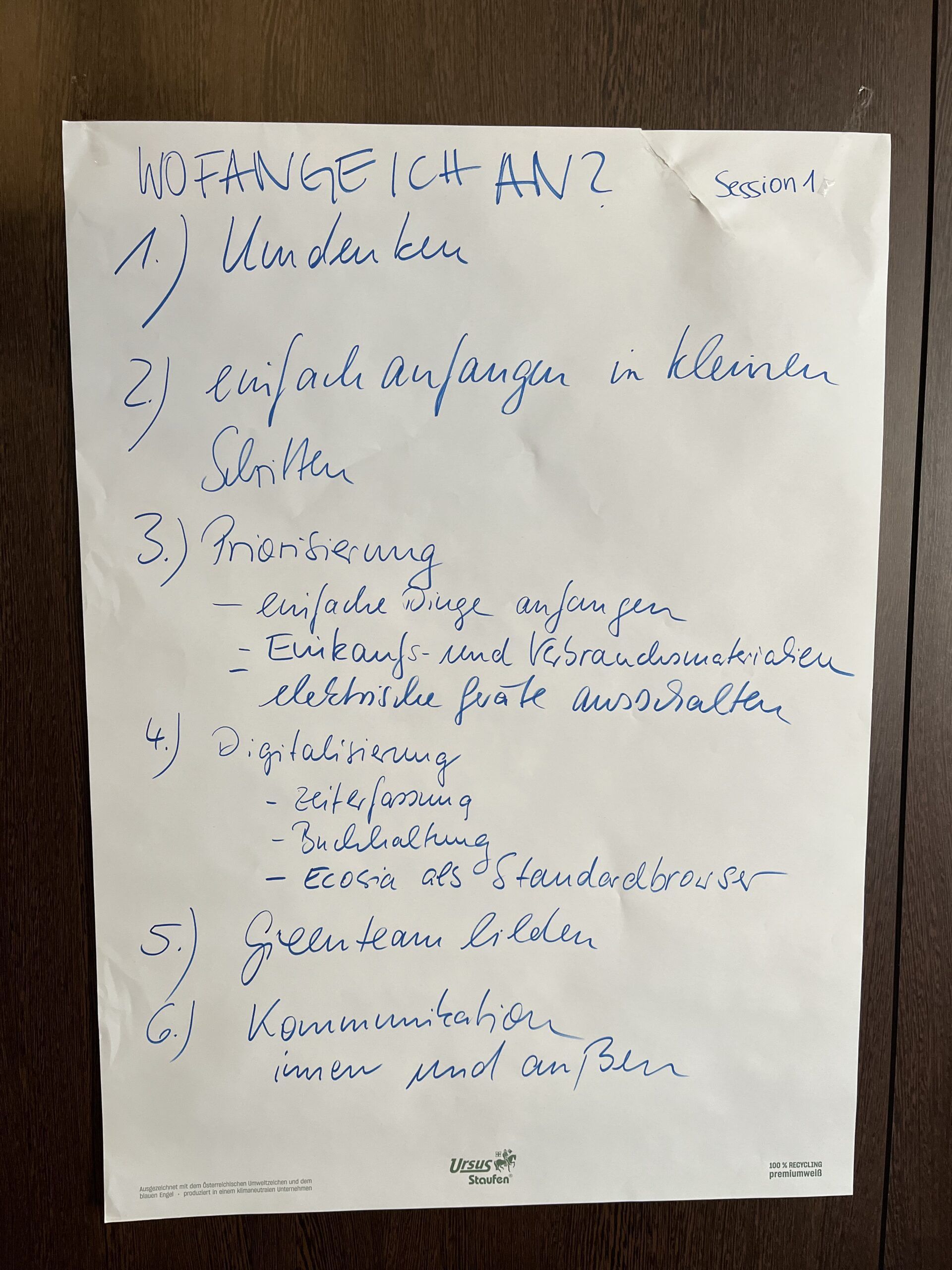 Stichpunkte zu "Wo fange och an"