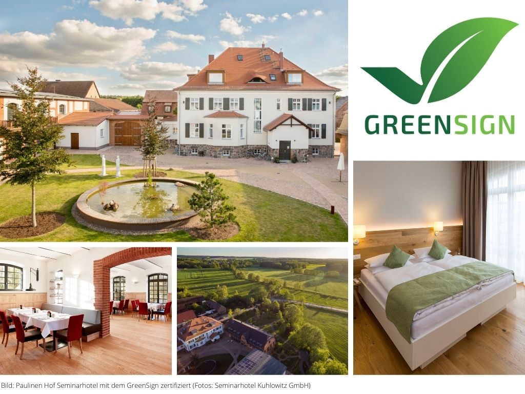 Nachhaltigkeits-Auszeichnung: Paulinen Hof Seminarhotel in Bad Belzig erreicht GreenSign Level 4