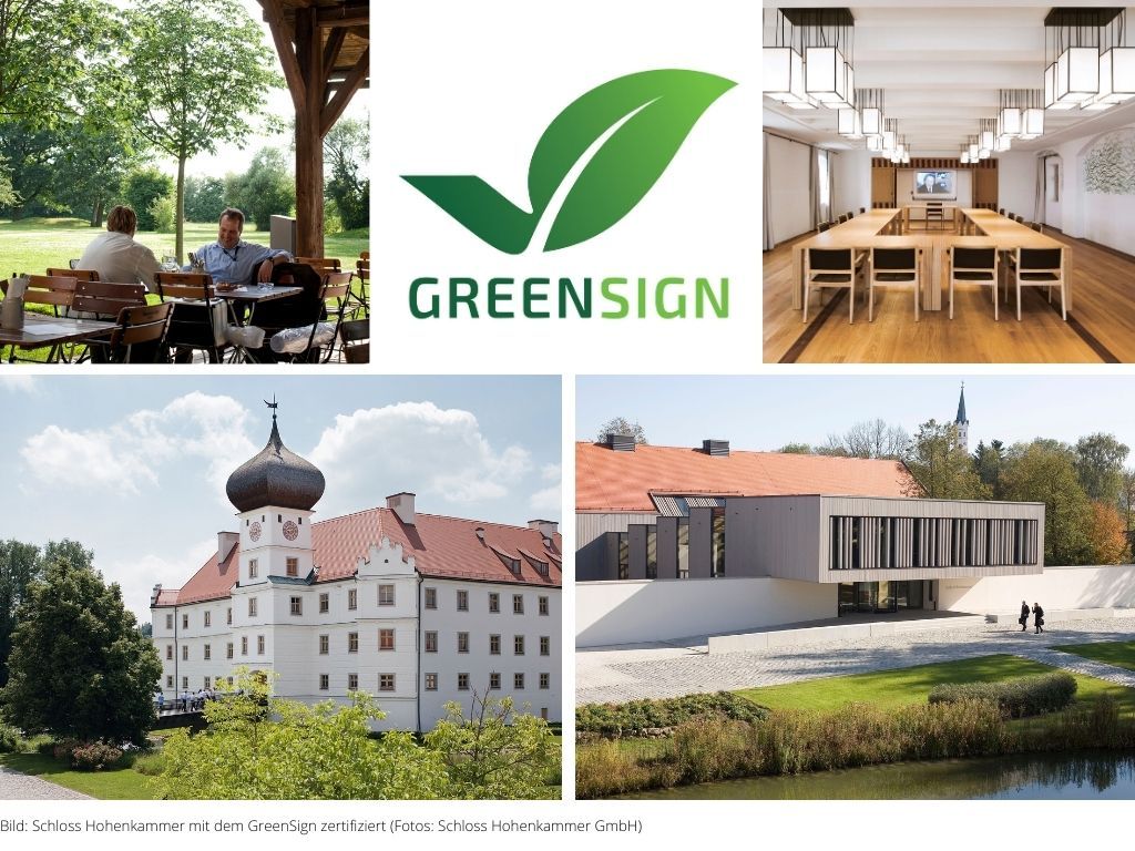 Hotel Schloss Hohenkammer mit dem GreenSign nachhaltig zertifiziert