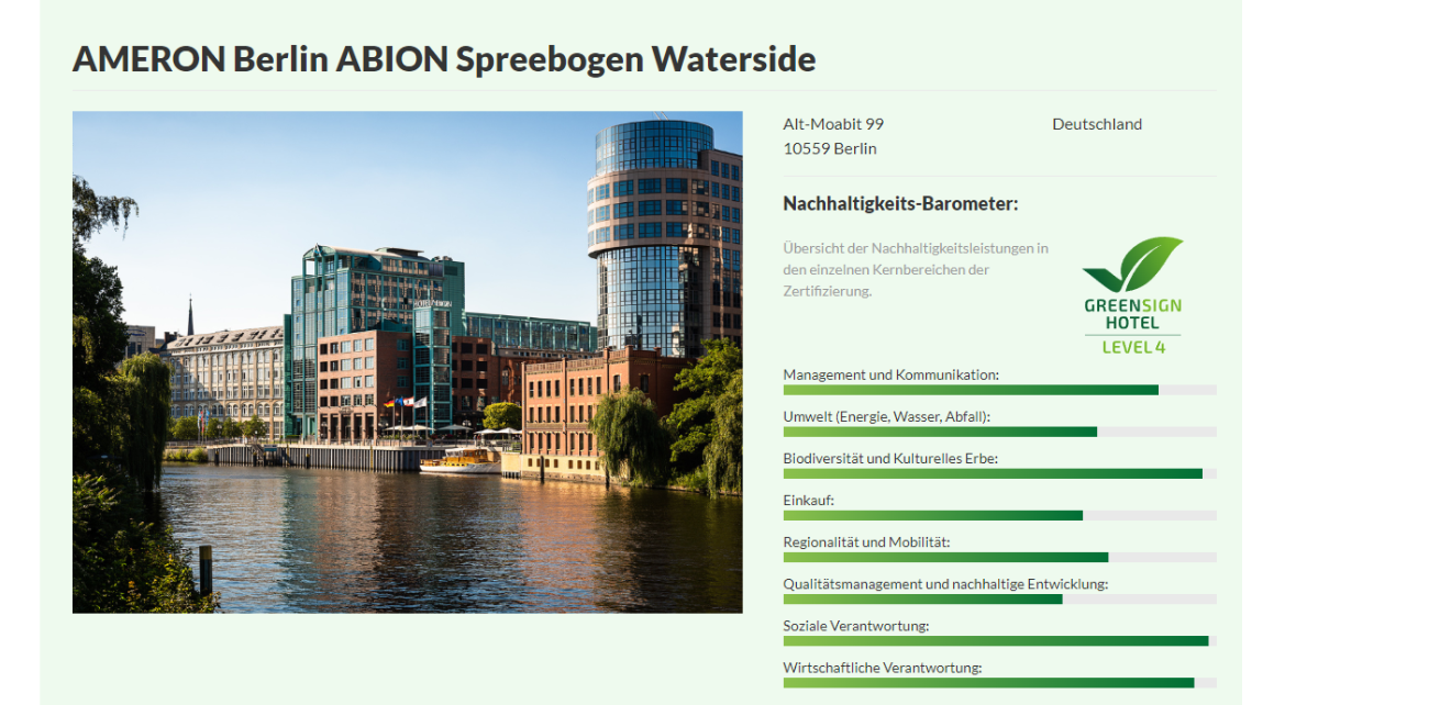 Ameron Berlin Abion Spreebogen Waterside Zertifizierung