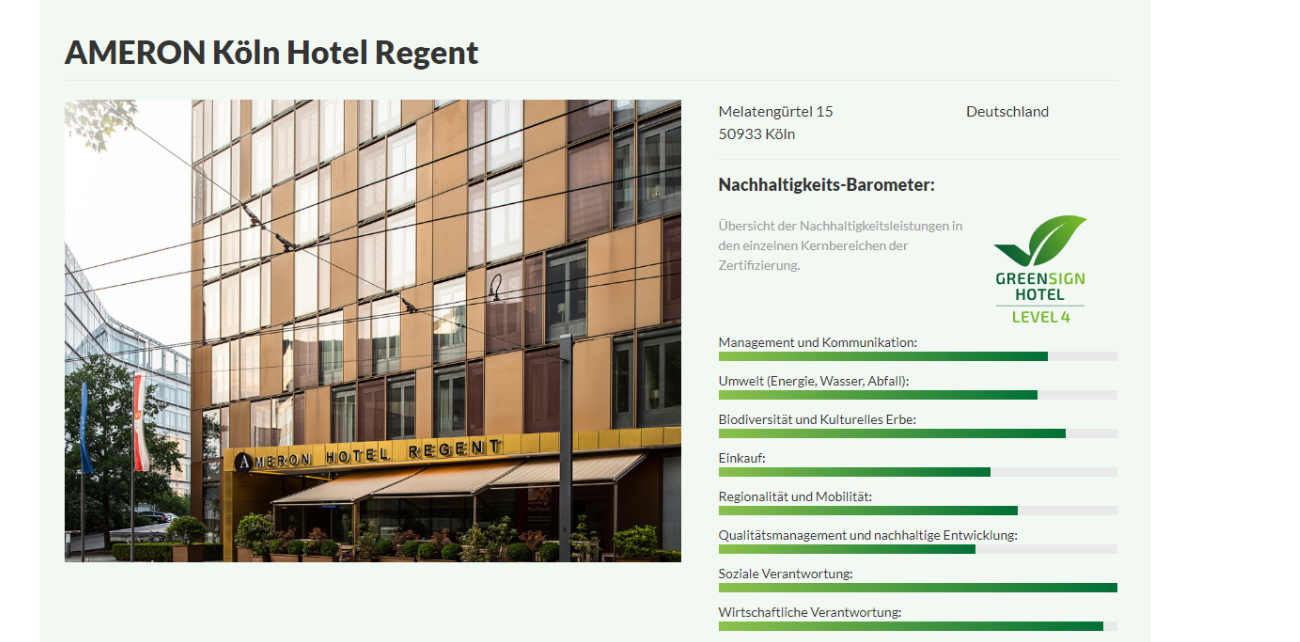 Ameron Köln Hotel Regent Zertifizierung
