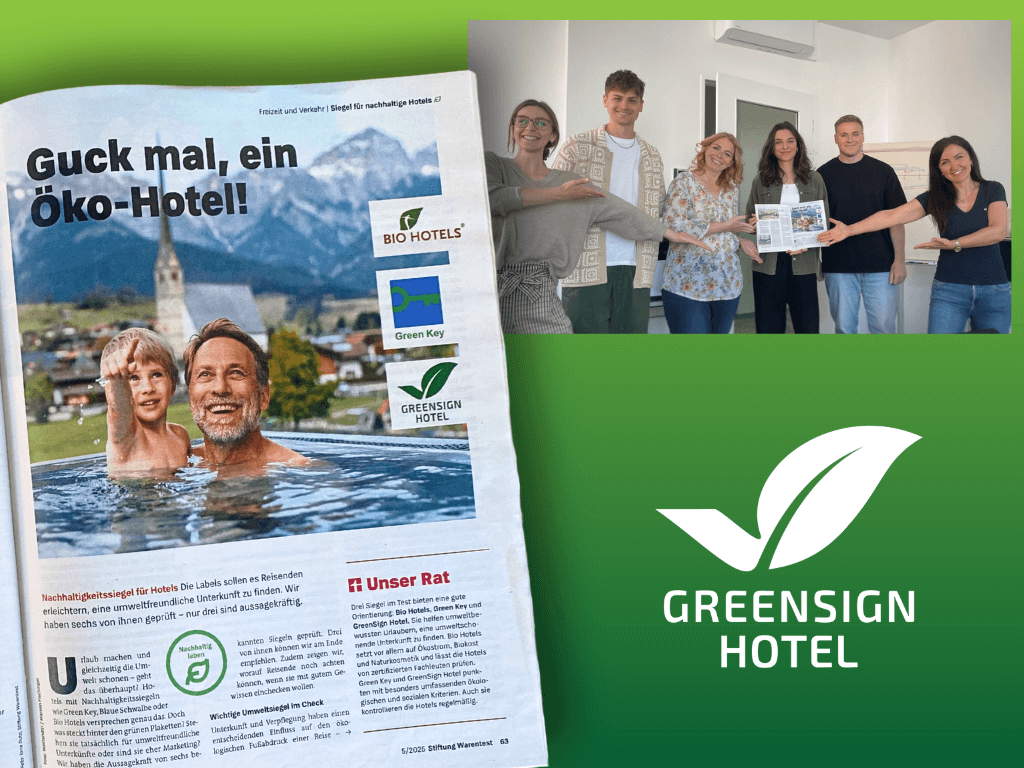 GreenSign Hotel überzeugt bei Stiftung Warentest