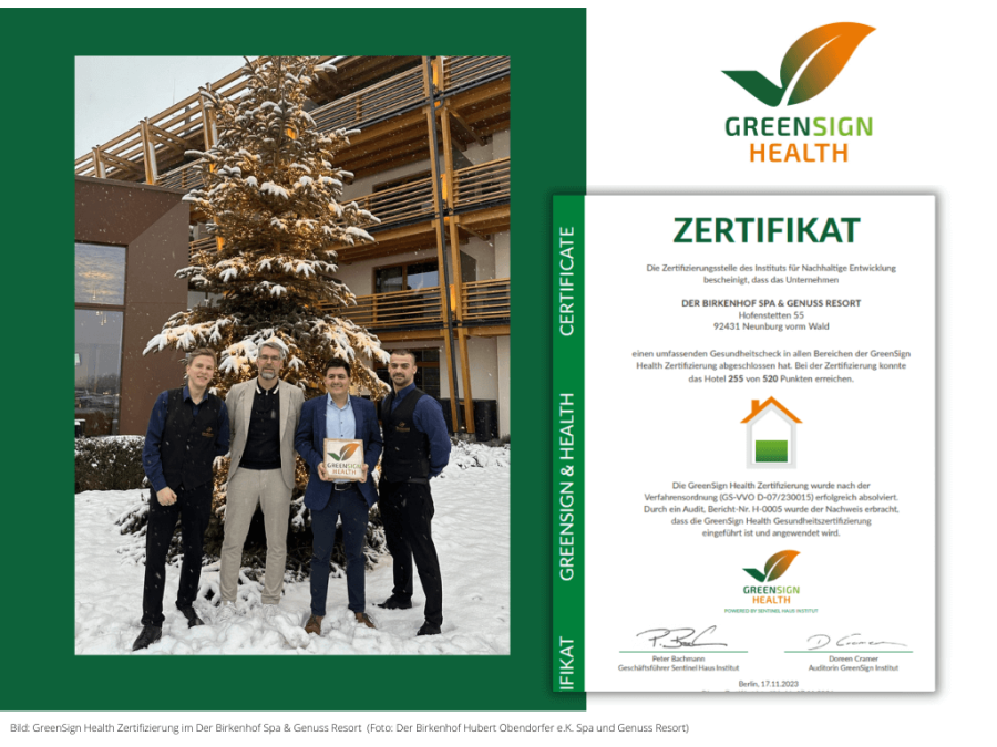 GreenSign Health Zertifizierung im Birkenhof