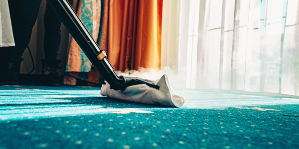 Trockendampfgerät auf Teppich