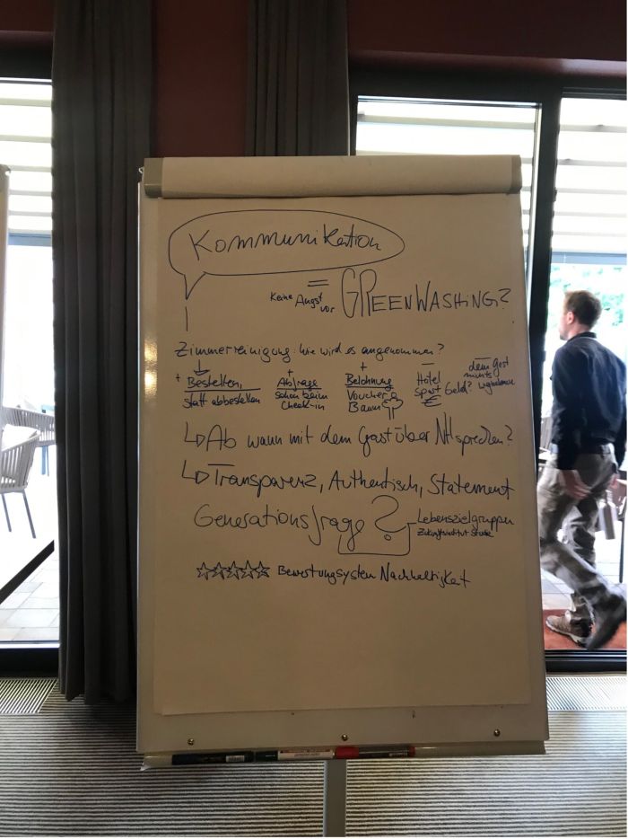 Flipchart Green Summer Camp mit Notizen