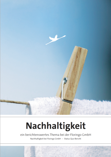 Coverbild Nachhaltigkeitsbericht Wäscheklammer mit blauem Hintergrund