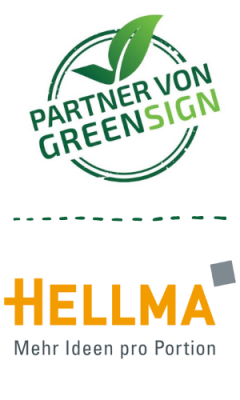 Partner von GreenSign Logo über HELLMA Logo
