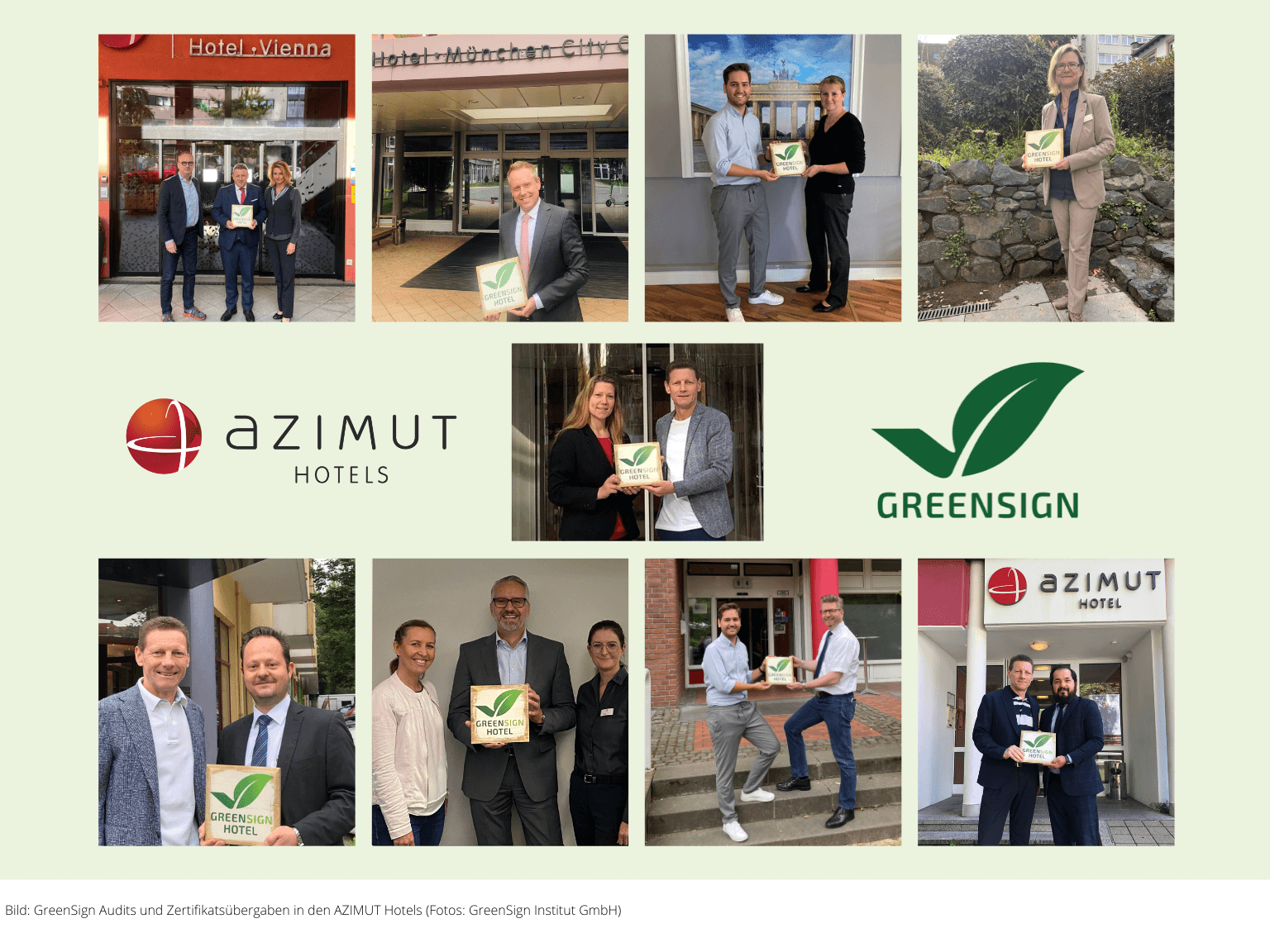 Übergabe der GreenSign Zertifikate an Azimut Hotels