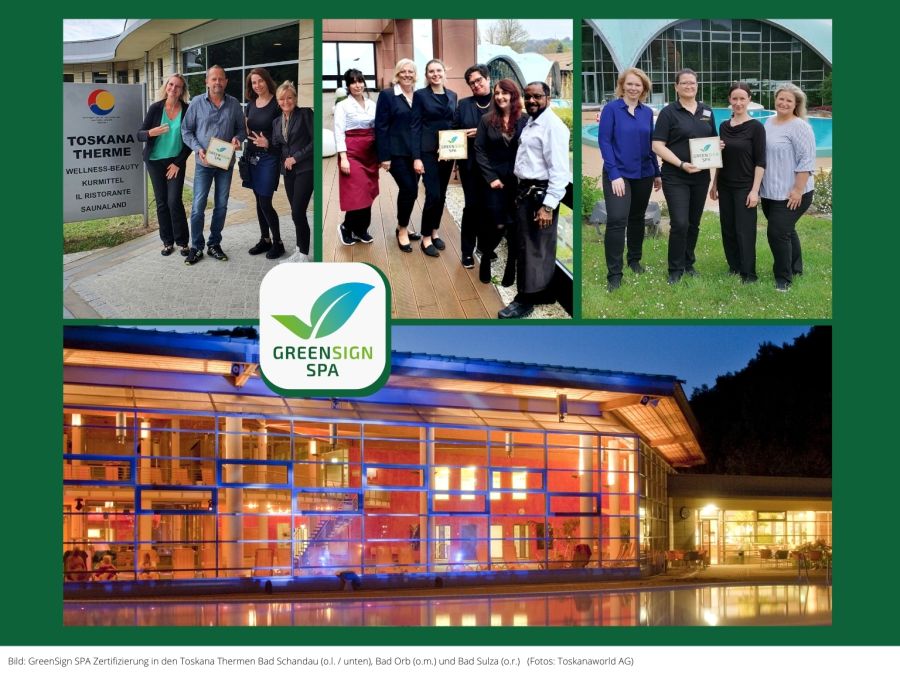 GreenSign SPA Zertifizierung in allen Toskanaworld Thermen