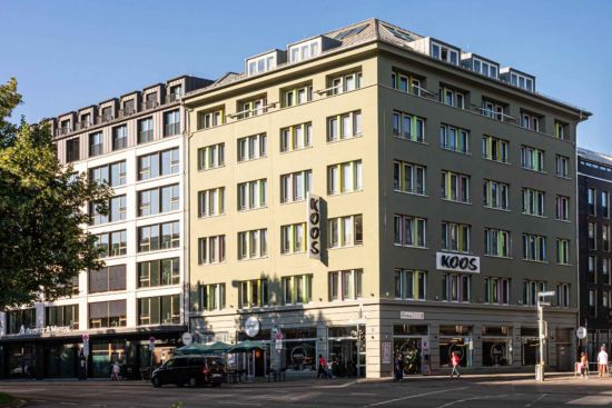 Außenansicht des Gebäudes vom KOOS Hotel Apartments in München
